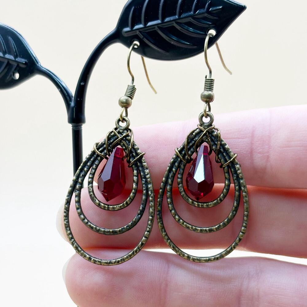 Ruby Swarovski Statement Earrings